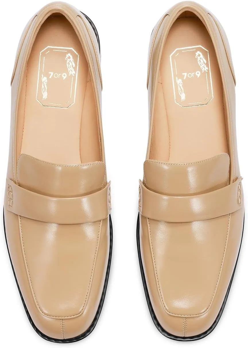 7or9 Loafers for Women Comfortable Air-Touch Foam Slip on Round-Toe Casual Dressy Mattress Flat Leather Women’s Flats