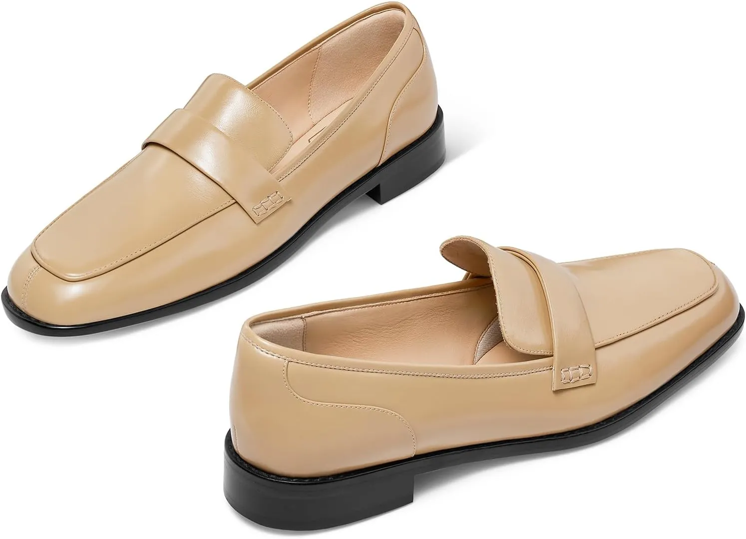7or9 Loafers for Women Comfortable Air-Touch Foam Slip on Round-Toe Casual Dressy Mattress Flat Leather Women’s Flats