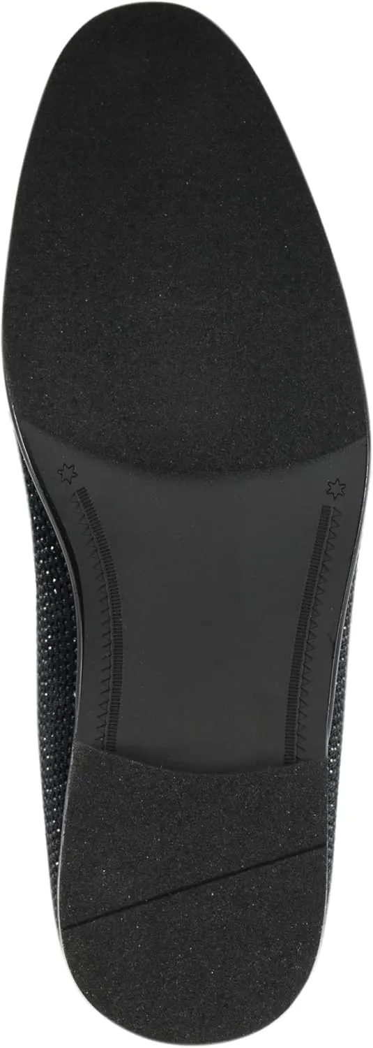 Amali Devy, Men's Dress Loafers, Slip-On Tuxedo Shoes for Men, Velvet Embellished Loafer Slippers