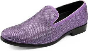Amali Devy, Men's Dress Loafers, Slip-On Tuxedo Shoes for Men, Velvet Embellished Loafer Slippers