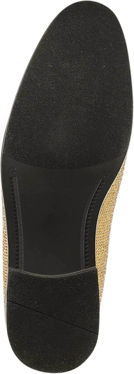 Amali Devy, Men's Dress Loafers, Slip-On Tuxedo Shoes for Men, Velvet Embellished Loafer Slippers