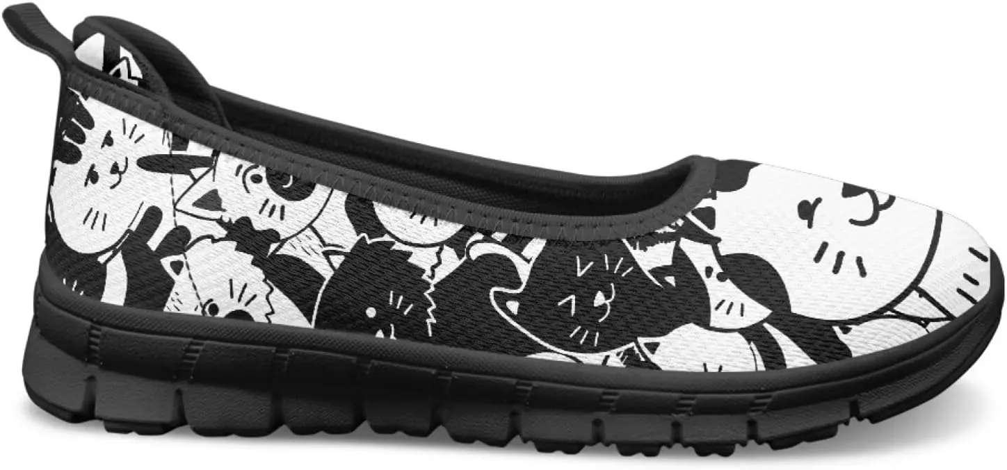 Animal Print Shoes for Women Slip On Loafer Flats Mesh Comfortable Ballet Shoes for Nurses Walking and Work Casual Style
