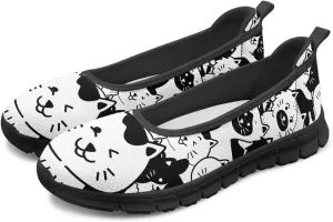 Animal Print Shoes for Women Slip On Loafer Flats Mesh Comfortable Ballet Shoes for Nurses Walking and Work Casual Style