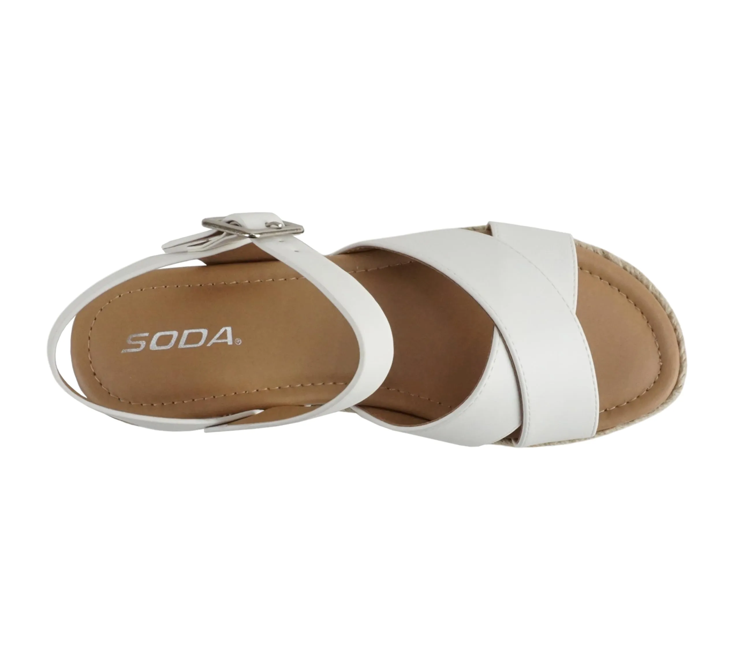 Ankle Adjustable Personalized Soda Crisscross Firely Espadrille White Strap Sandals Elegant Round Toe