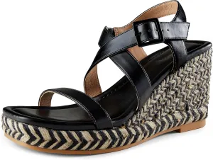 Arromic Wedge Sandals for Women Espadrille Sandals Platform Wedge Heel Shoes Open Toe Casual Comfortable Summer Beach Wedges for Women Dressy