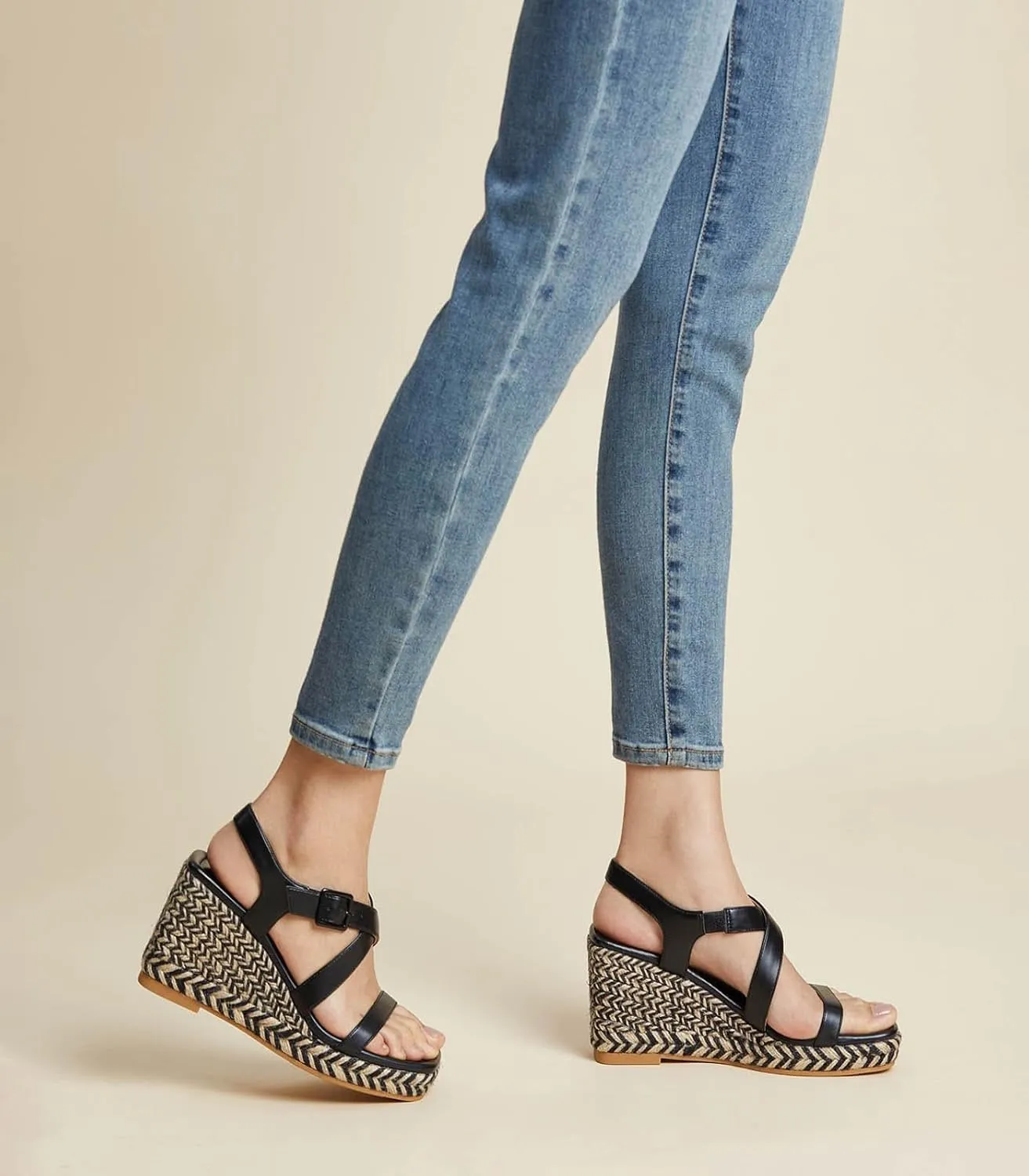 Arromic Wedge Sandals for Women Espadrille Sandals Platform Wedge Heel Shoes Open Toe Casual Comfortable Summer Beach Wedges for Women Dressy