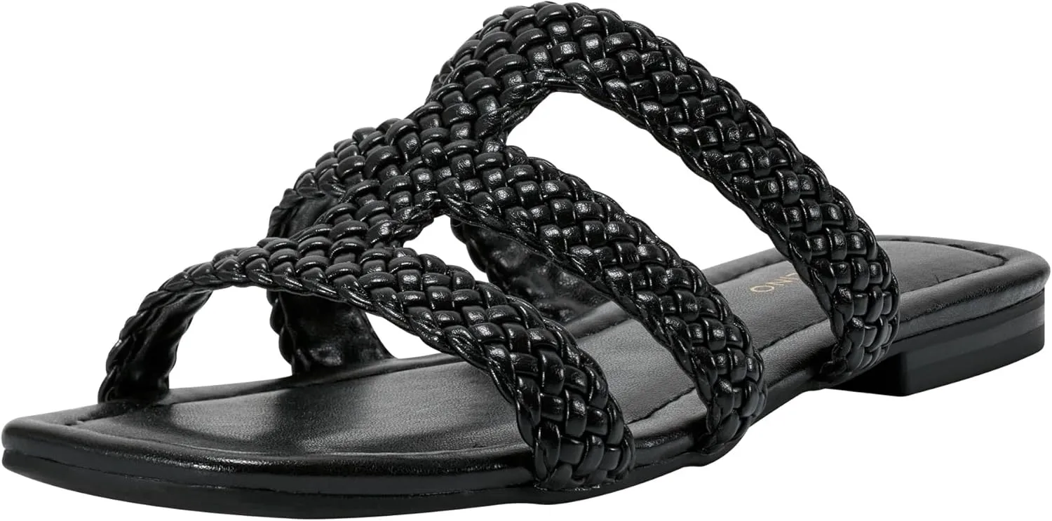 Bandolino Women's Sumer Flat Sandal, Black 001, 7.5