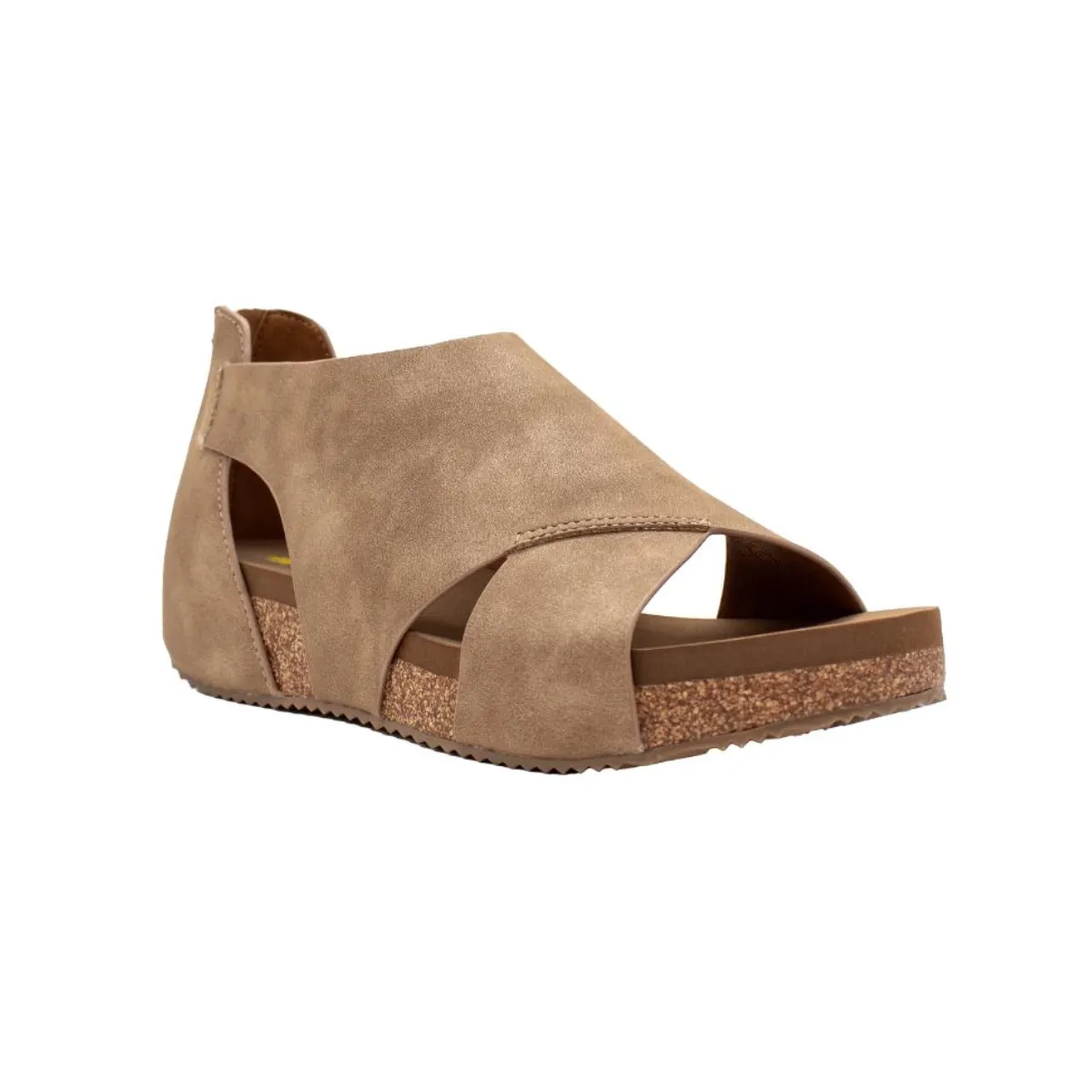 Barstow Suede Sandal With Cutout Cognac by Volatile
