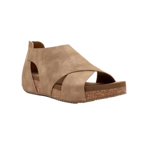 Barstow Suede Sandal With Cutout Cognac by Volatile