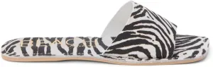 BEACH by Matisse Womens Bali Zebra Print Slide Flat Casual Sandals Casual - Black, White