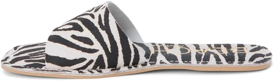 BEACH by Matisse Womens Bali Zebra Print Slide Flat Casual Sandals Casual - Black, White
