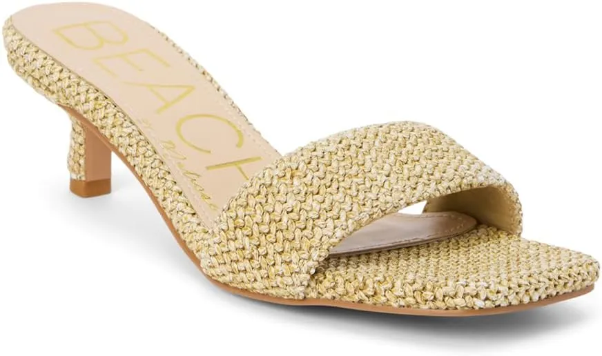 BEACH by Matisse Womens Capricorn Kitten Slide Dress Casual Casual Low Heel 1-2" - Beige