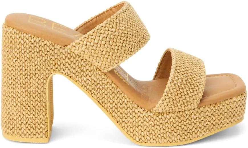 BEACH by Matisse Womens Gem Platform Block Casual Sandals Casual High Heel 3" & Up - Blue