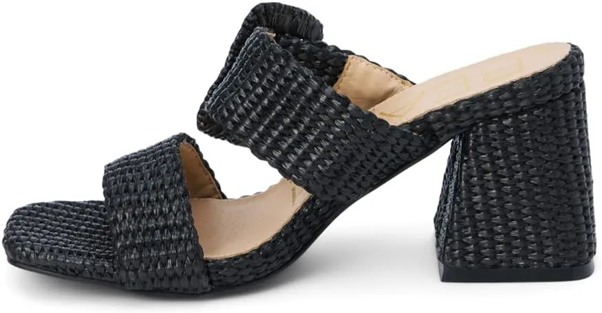 BEACH by Matisse Womens Lucy Block Casual Sandals Casual High Heel 3" & Up - Black