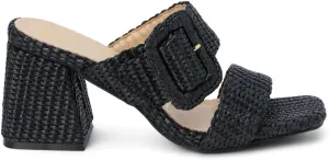 BEACH by Matisse Womens Lucy Block Casual Sandals Casual High Heel 3" & Up - Black