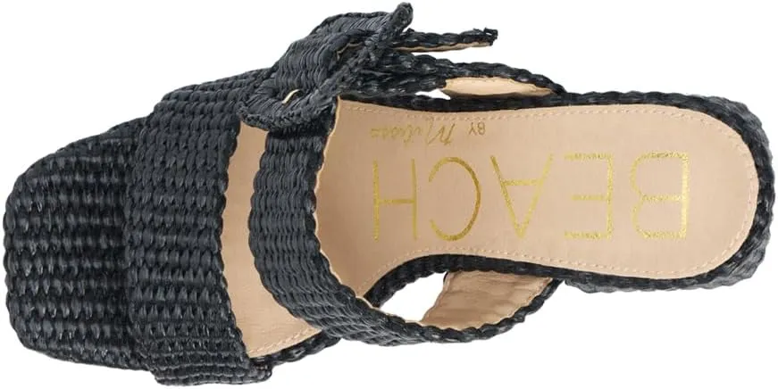 BEACH by Matisse Womens Lucy Block Casual Sandals Casual High Heel 3" & Up - Black