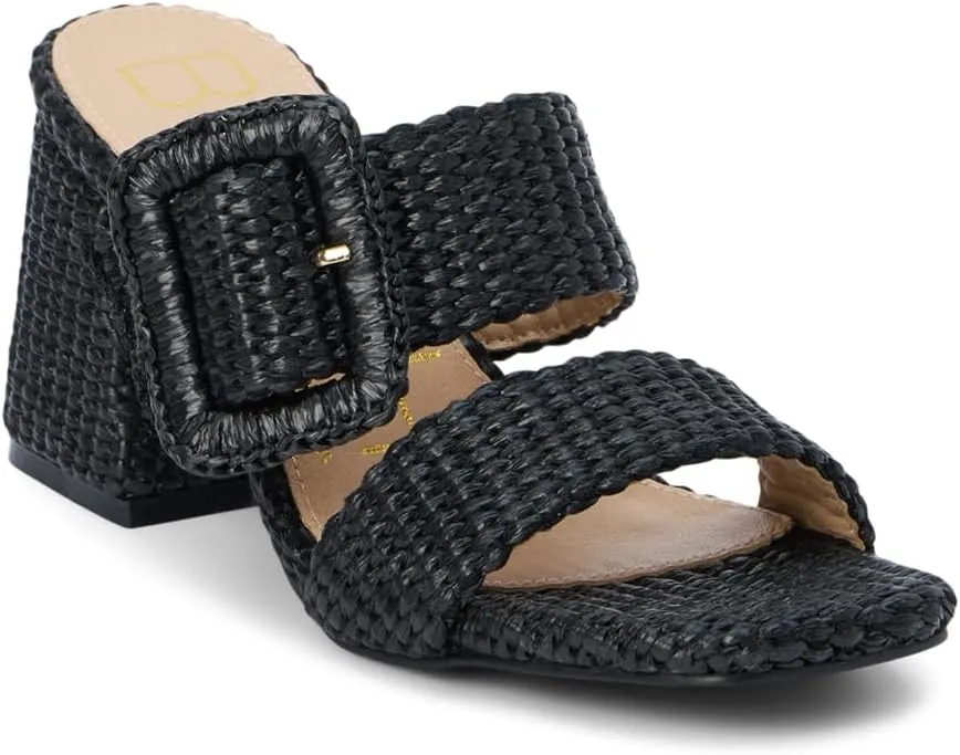 BEACH by Matisse Womens Lucy Block Casual Sandals Casual High Heel 3" & Up - Black