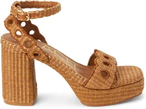 BEACH by Matisse Womens Moorea Block Platform Ankle Strap Casual Sandals Casual High Heel 3" & Up - Beige