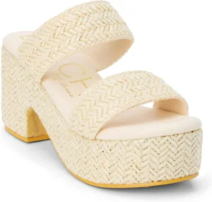 BEACH by Matisse Womens Ocean Ave Platform Block Casual Sandals Casual High Heel 3" & Up - Beige