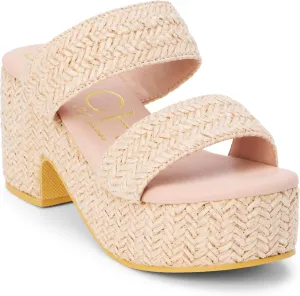 BEACH by Matisse Womens Ocean Ave Platform Block Casual Sandals Casual High Heel 3" & Up - Beige