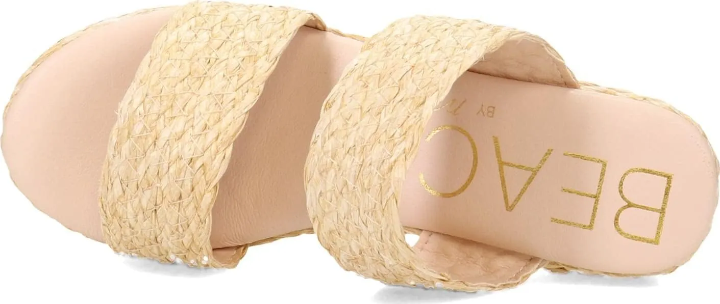 BEACH by Matisse Womens Ocean Ave Platform Block Espadrille Casual Sandals Casual High Heel 3" & Up - Beige