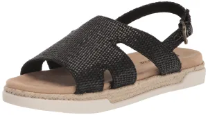 Bella Vita Women's Kato Platform Sandal, Black Woven, 9.5 X-Wide