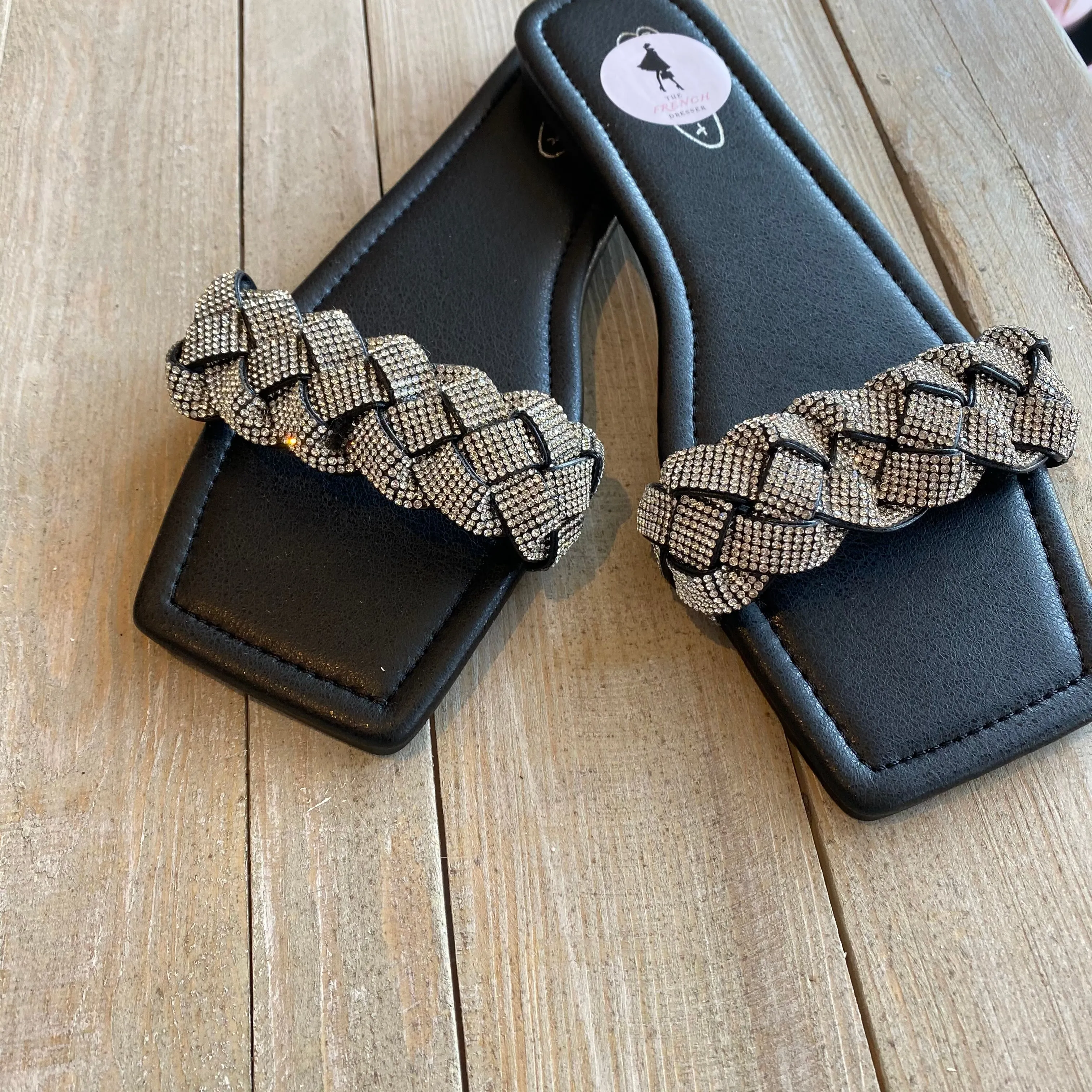 Black Diamante Sandal