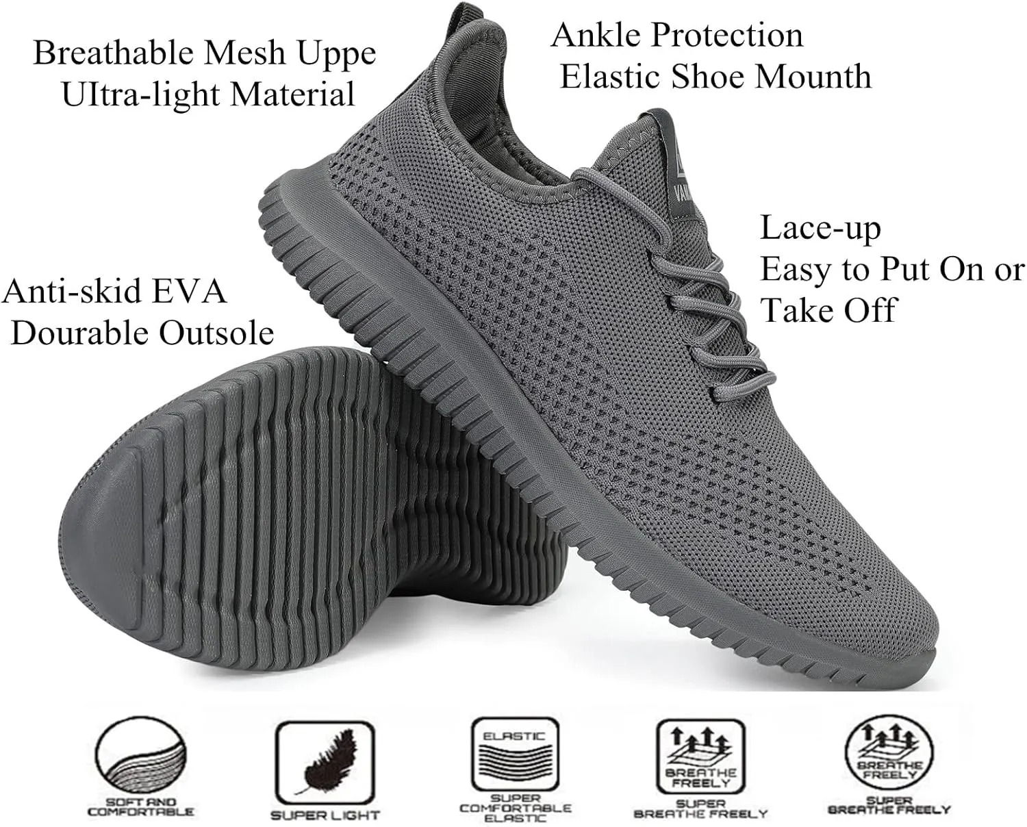 BXYJDJ Men's Running Shoes Walking Trainers Sneaker Athletic Gym Fitness Sport Shoes Lightweight Casual Working Jogging Outdoor Shoe