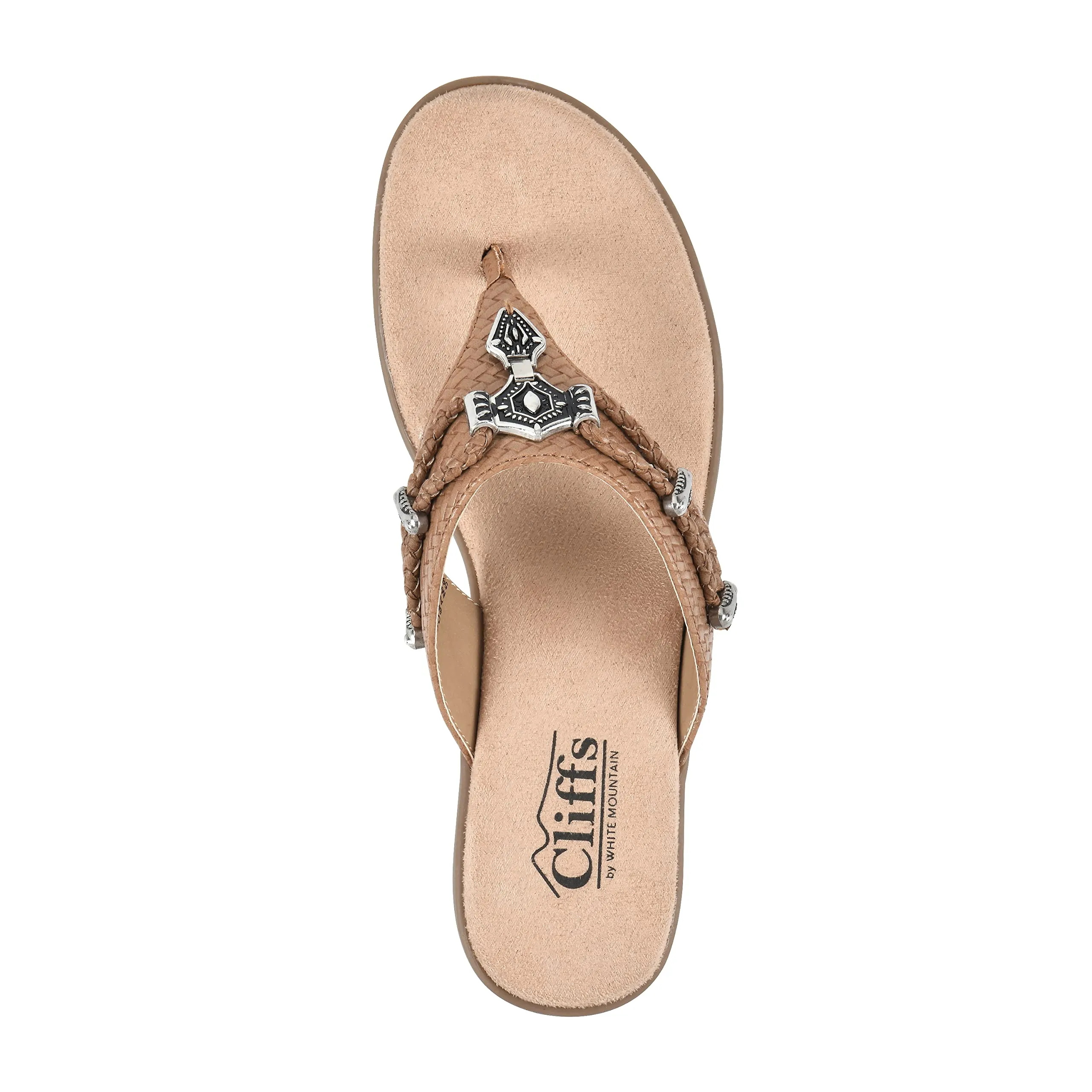 CLIFFS BY WHITE MOUNTAIN Bailee Women's Thong Sandal, Natural/Woven, 8.5 M
