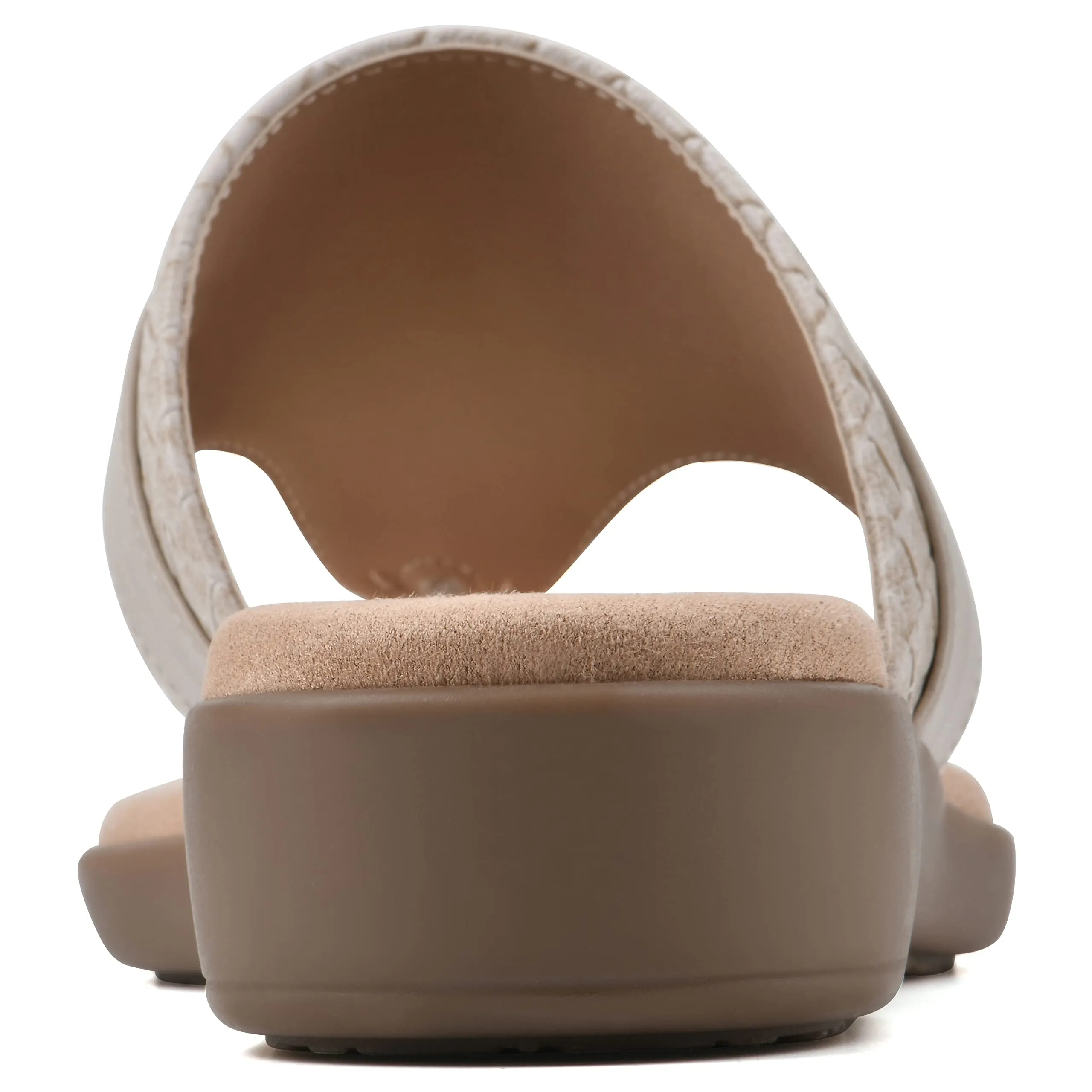 CLIFFS BY WHITE MOUNTAIN Women's Benedict Mini Wedge Sandal, Taupe/Woven, 8.5 M