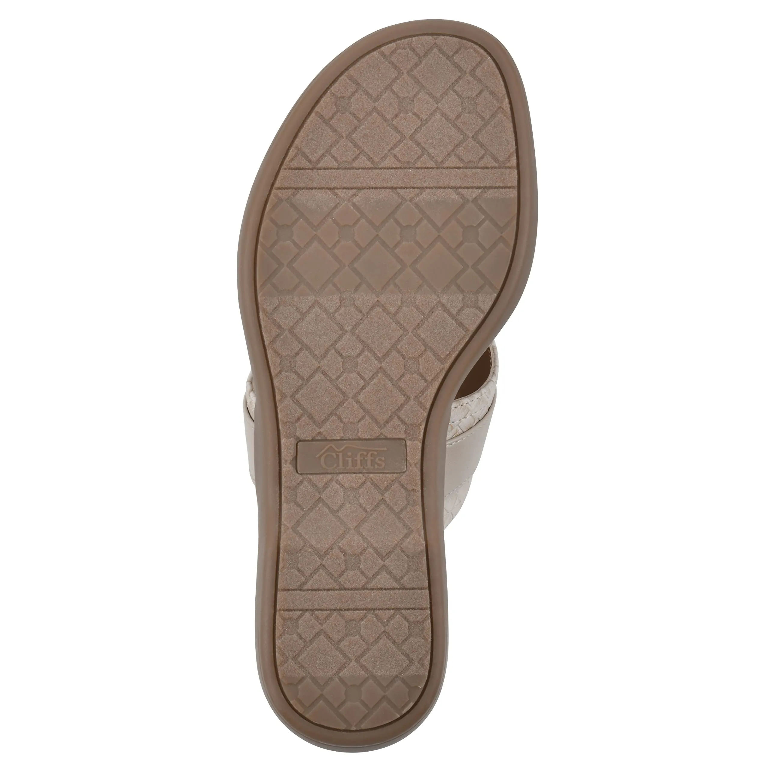 CLIFFS BY WHITE MOUNTAIN Women's Benedict Mini Wedge Sandal, Taupe/Woven, 8.5 M
