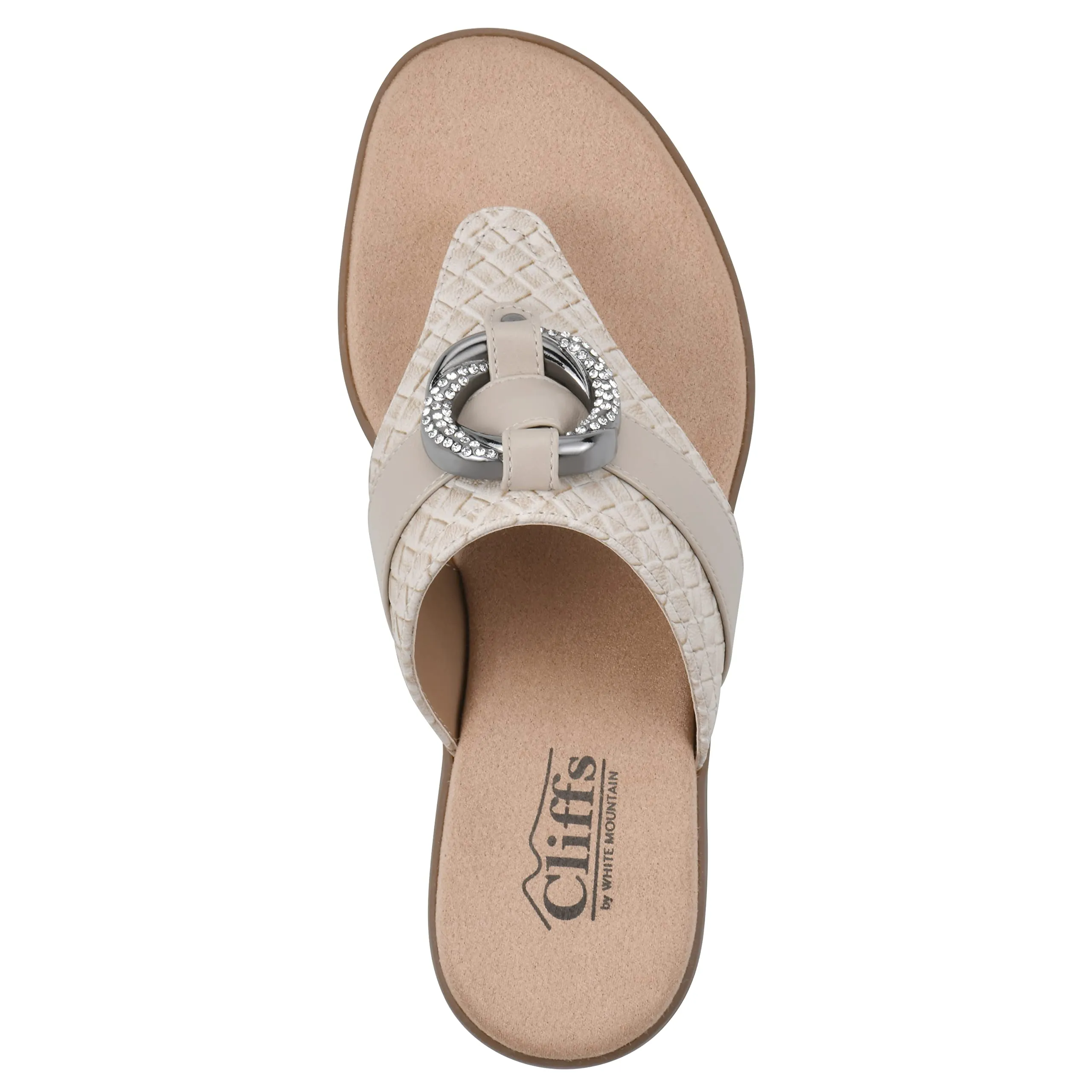 CLIFFS BY WHITE MOUNTAIN Women's Benedict Mini Wedge Sandal, Taupe/Woven, 8.5 M