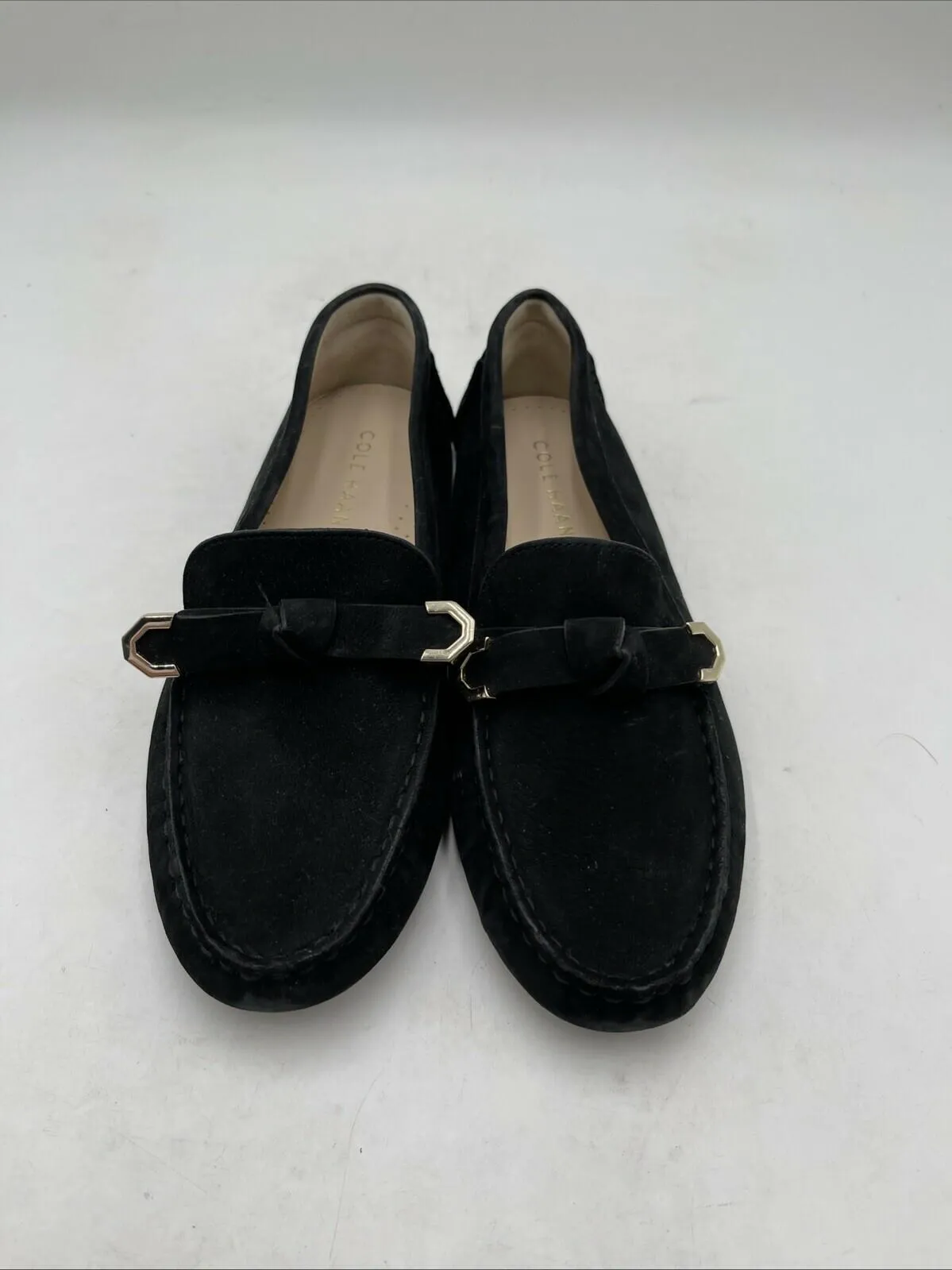 Cole Haan Women's Evelyn Bow Driver Flats Black Size 7B - Very Good