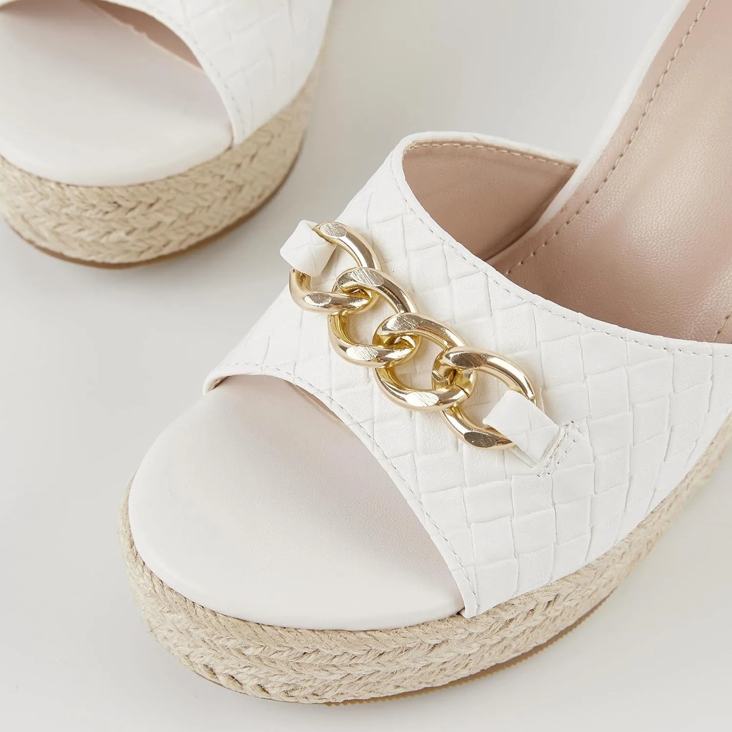 Coutgo Women's Wedge Sandals Platform Espadrille Heel Chain Slip On Casual Summer Slides