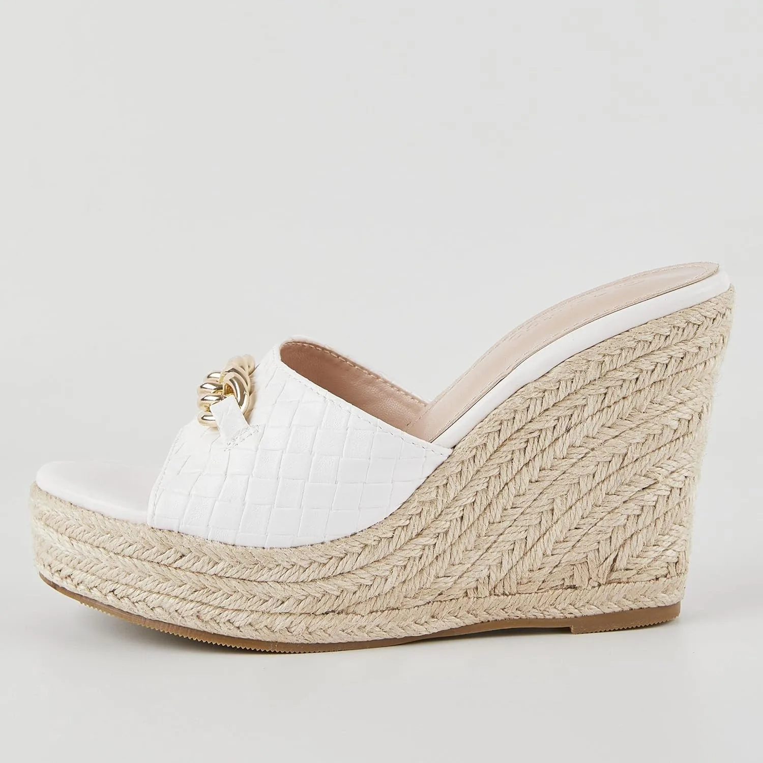 Coutgo Women's Wedge Sandals Platform Espadrille Heel Chain Slip On Casual Summer Slides