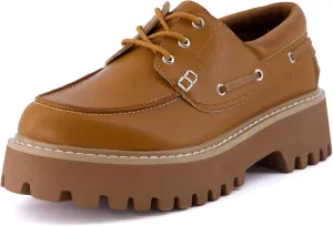 CUSHIONAIRE Women's Beam Chunky Boat Loafer  Memory Foam, Wide Widths Available