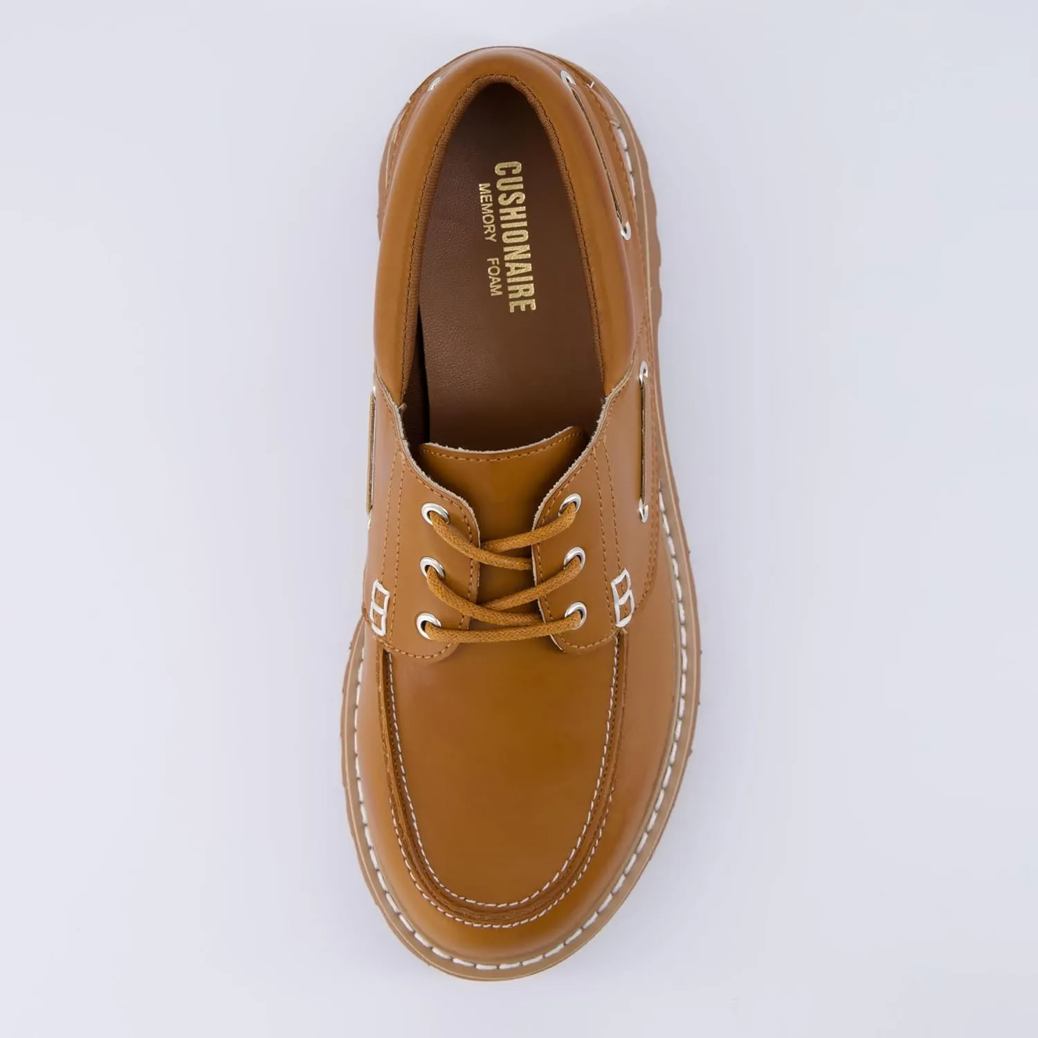 CUSHIONAIRE Women's Beam Chunky Boat Loafer  Memory Foam, Wide Widths Available