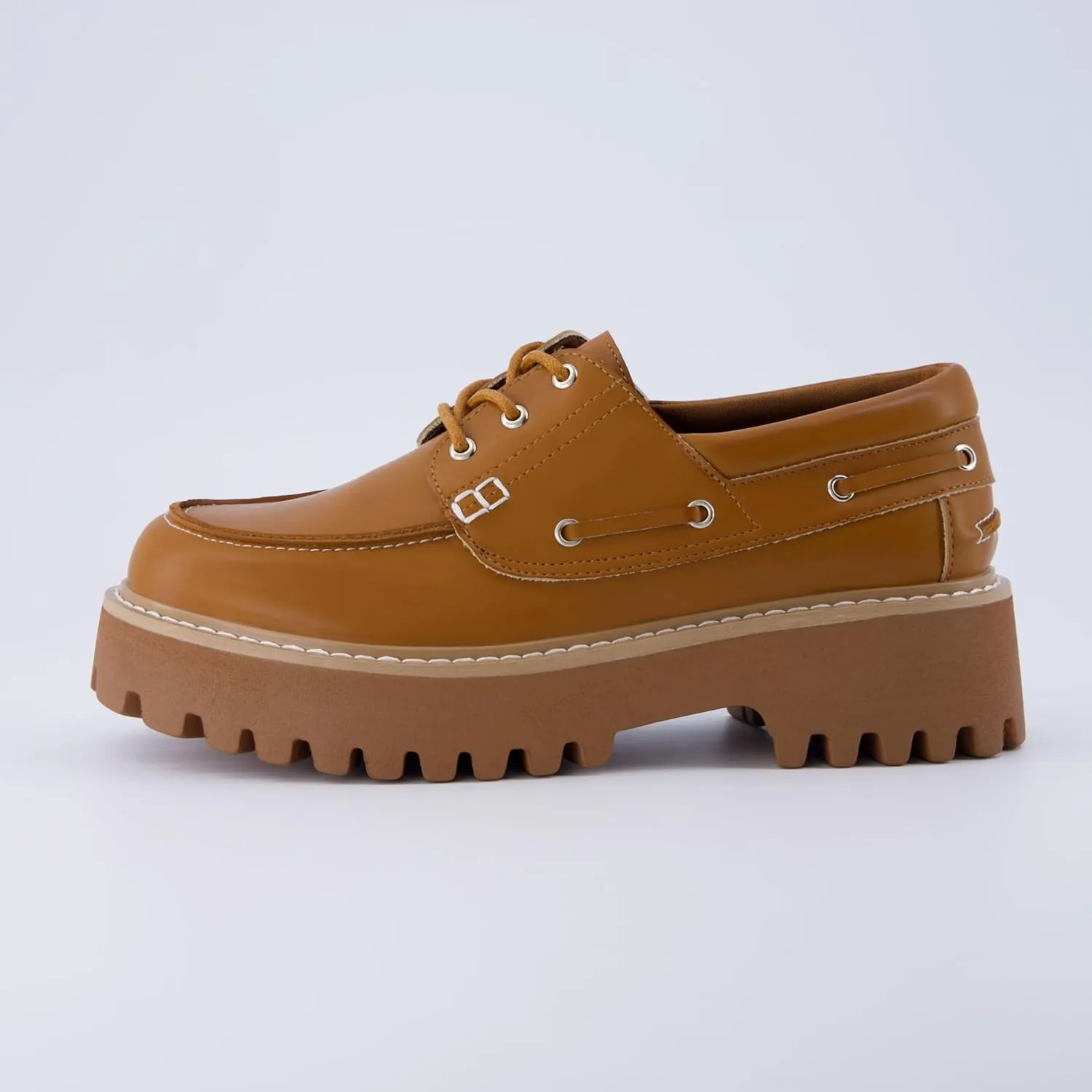 CUSHIONAIRE Women's Beam Chunky Boat Loafer  Memory Foam, Wide Widths Available