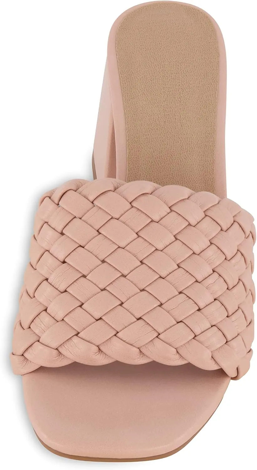 CUSHIONAIRE Women's Tasha woven heel sandal  Memory Foam
