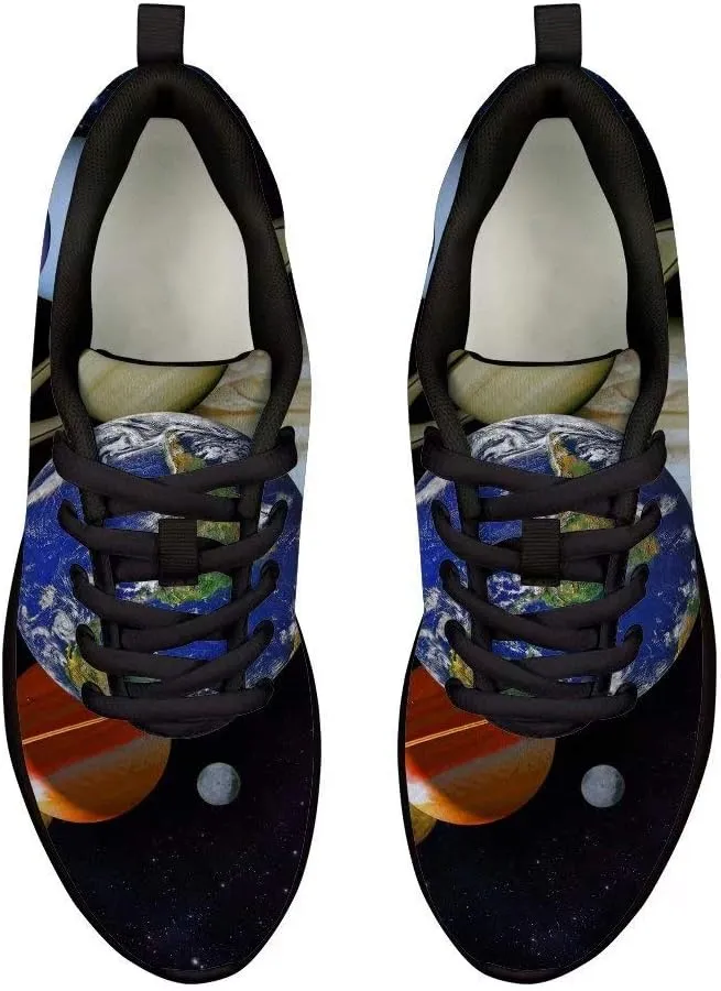 Dellukee Walking Running Shoes Unisex Black Earth Casual Sport Wide Width Fashion Sneakers