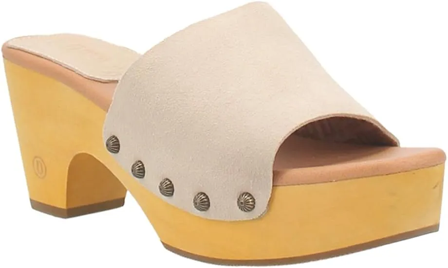 Dingo Womens Beechwood Clog Casual Sandals Casual High Heel 3" & Up - Brown