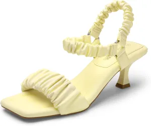 DREAM PAIRS Kitten Heels for Women Comfortable Low Heels Sandals Suqare Open Toe Cute Wedding Party Evening Prom Dance Strap Dress Pump Sandals Shoes