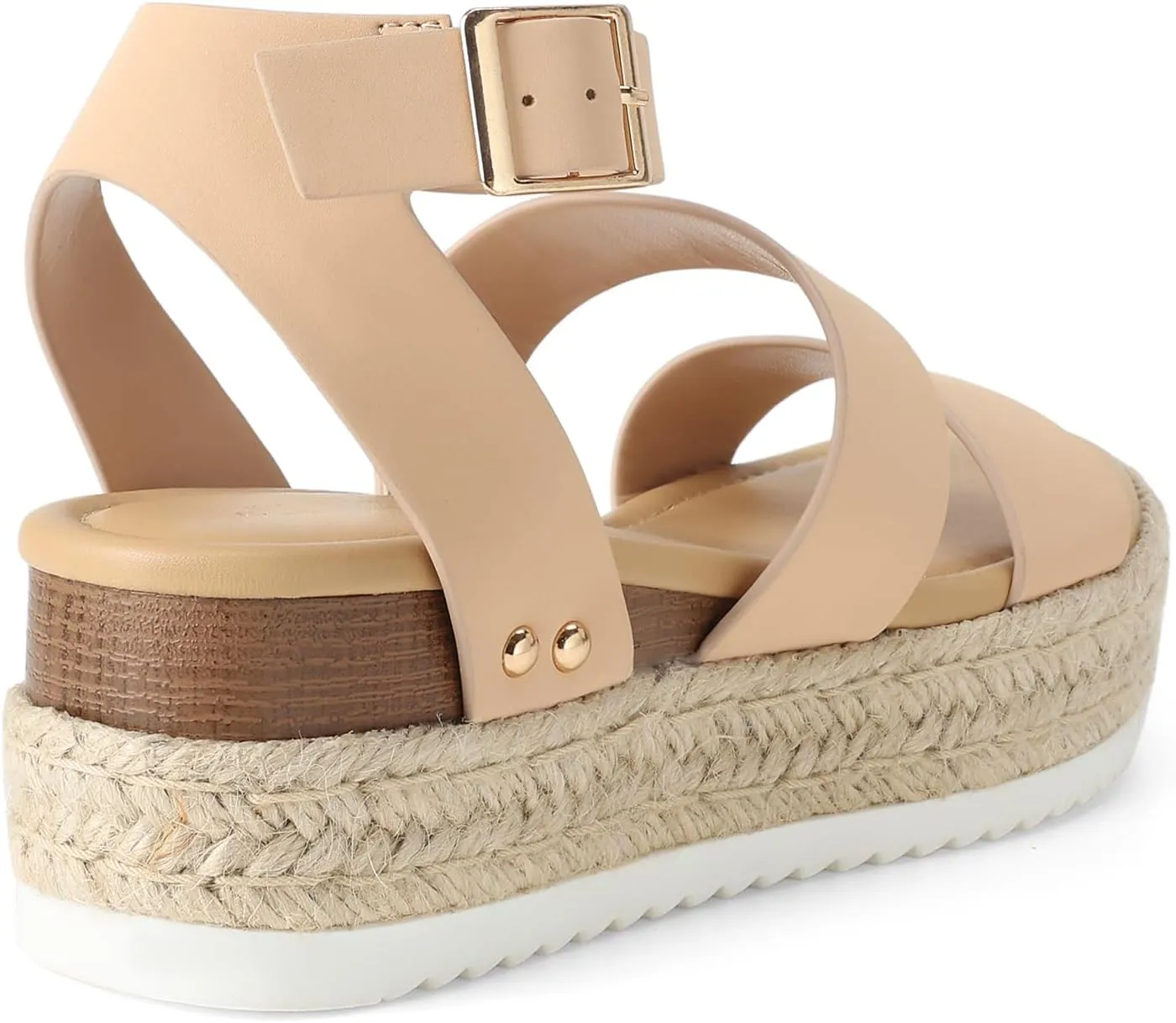 DREAM PAIRS Strappy Espadrille Platform Wedge Sandals for Women Dressy Summer, Comfortable Open Toe Sandals with Cushioned Insole and Ankle Strap Buckle
