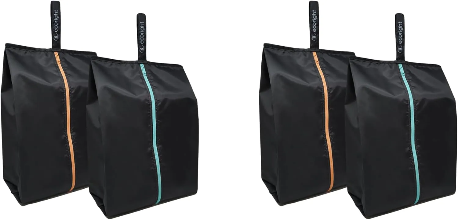 Ecoright Shoe Bags for Travel, Set of 2, 100% Recycled Water-Resistant Zipper Pouch Bags, Shoe Bags for Storage, Travel Essentials for Men & Women