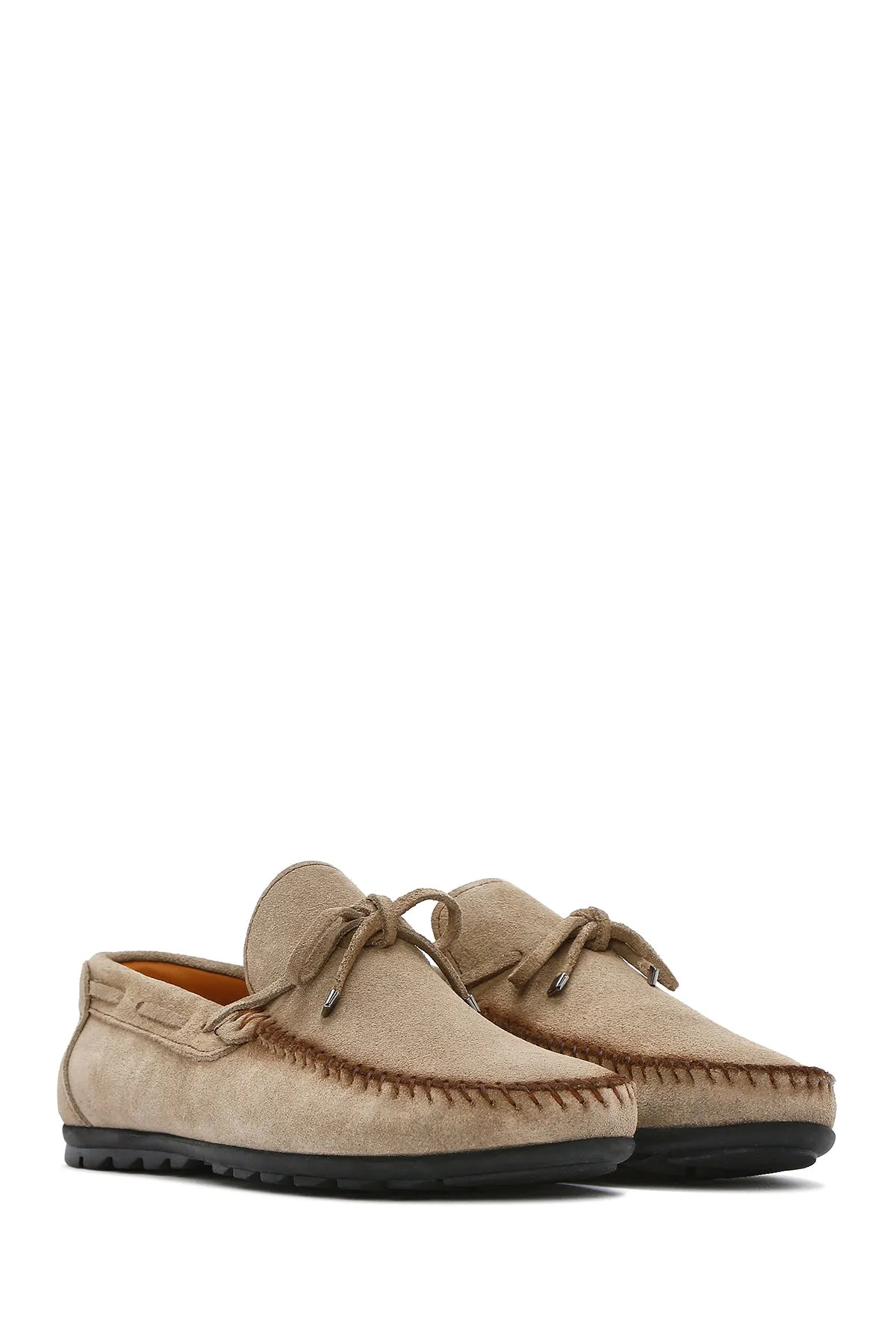 Erkek Bej Süet Deri Casual Loafer