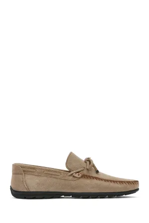 Erkek Bej Süet Deri Casual Loafer