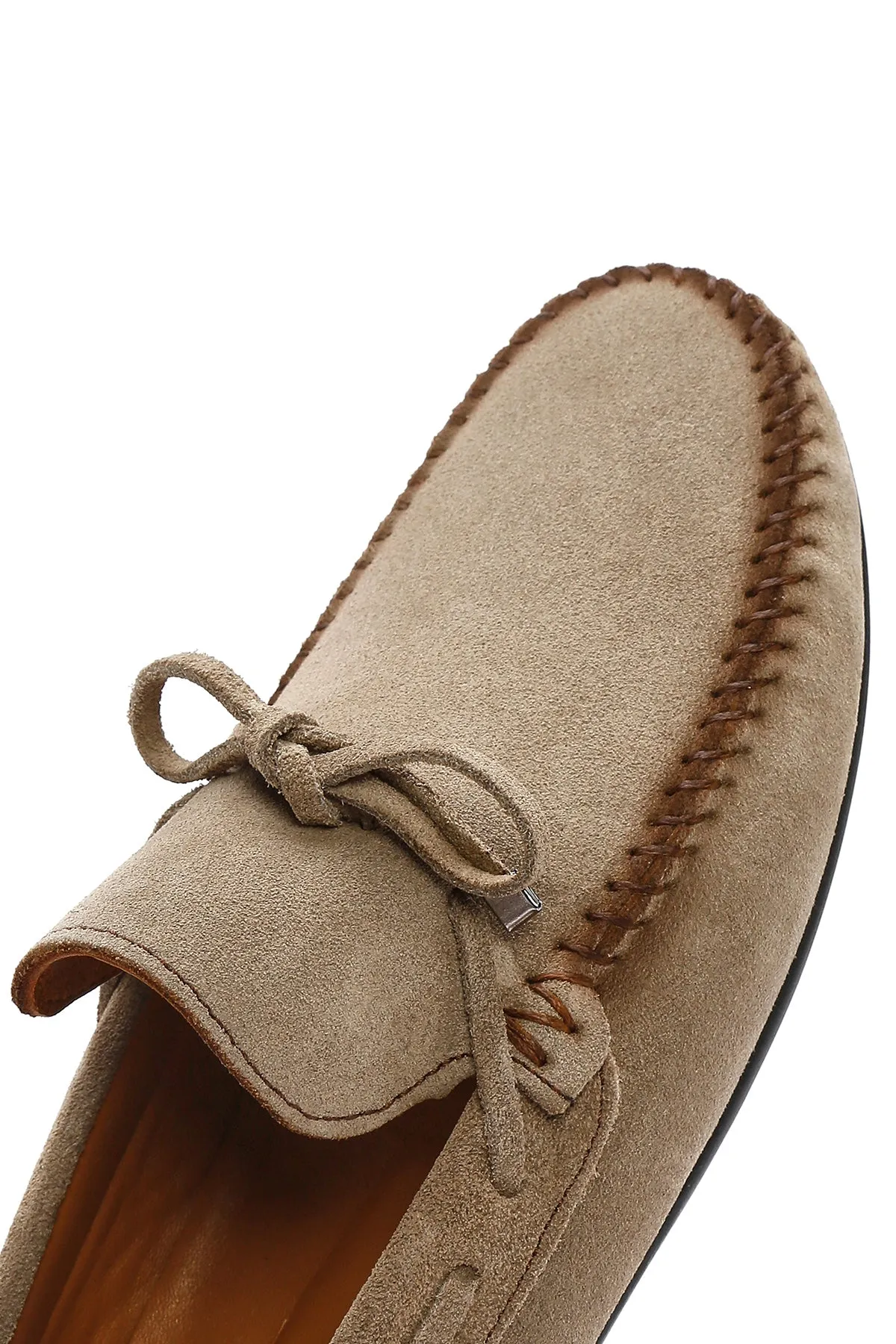 Erkek Bej Süet Deri Casual Loafer