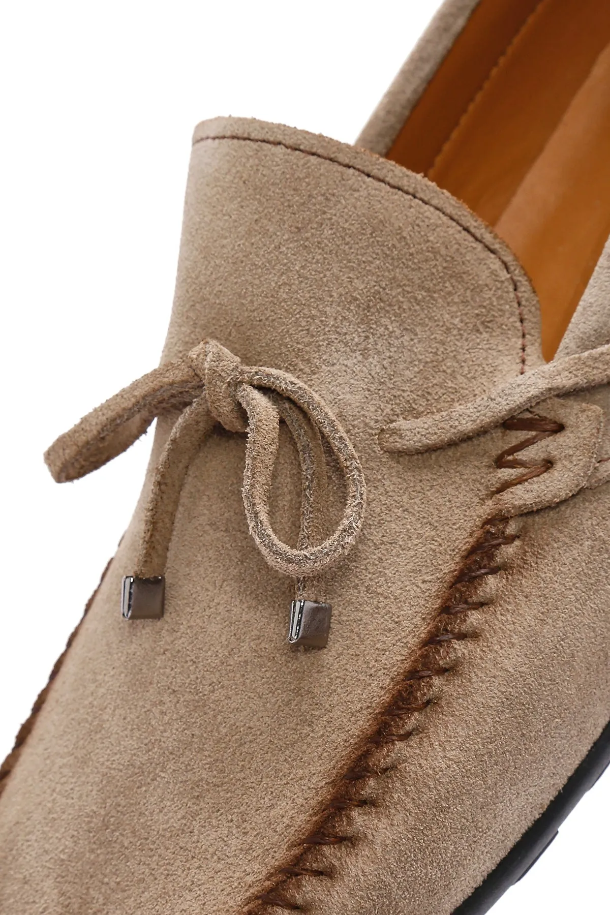 Erkek Bej Süet Deri Casual Loafer