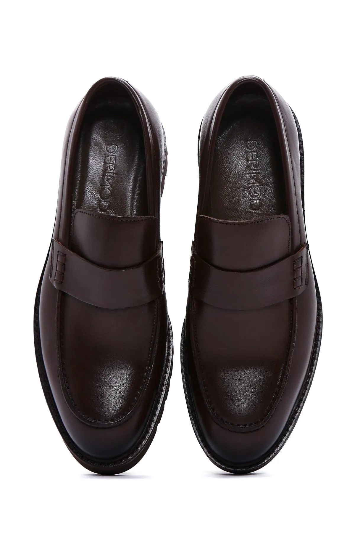 Erkek Kahverengi Deri Casual Loafer