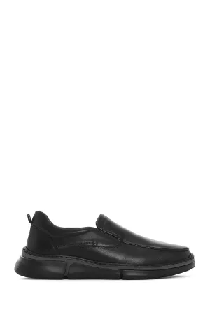 Erkek Siyah Deri Comfort Loafer